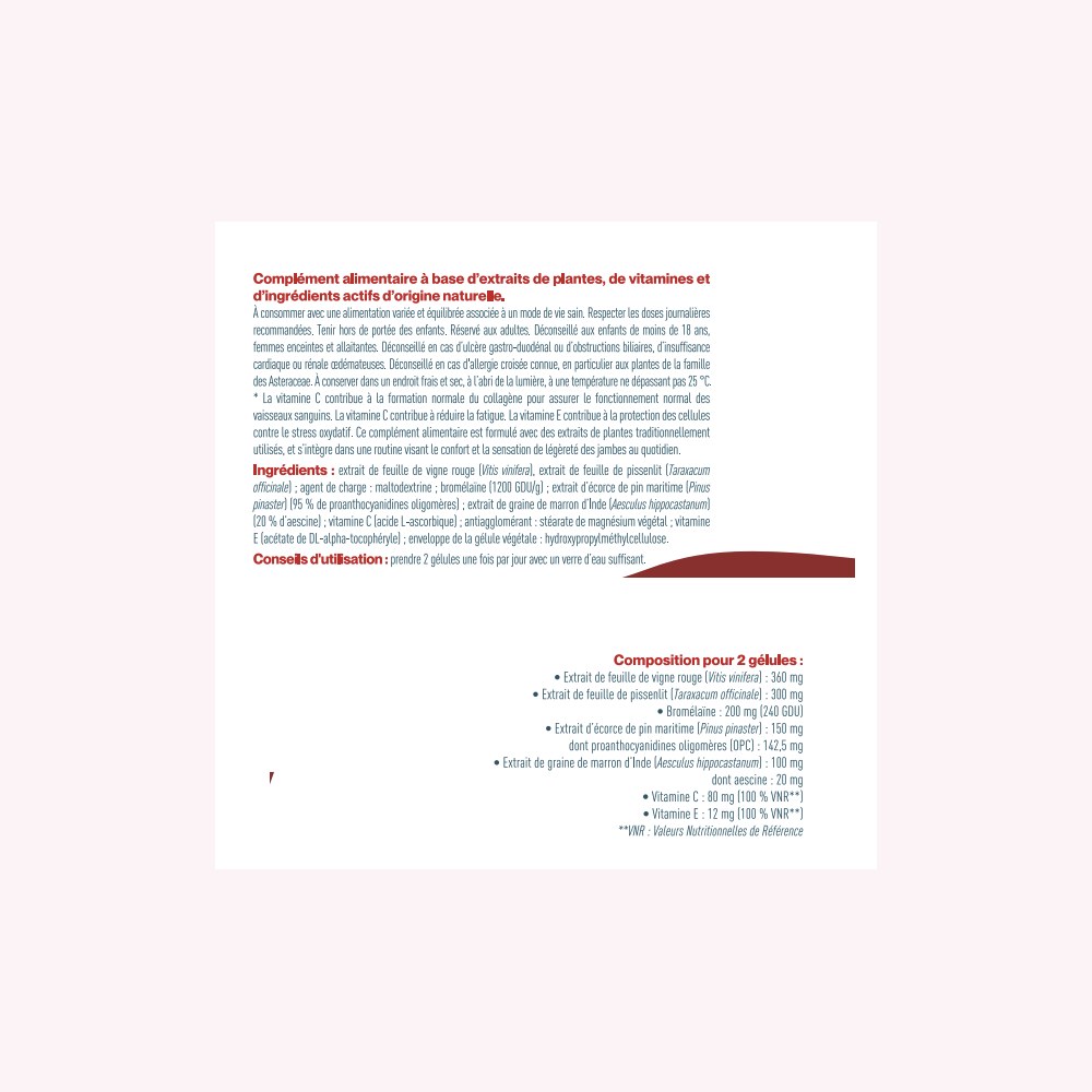 Étiquette LymphActiv : composition pour 2 gélules et conseils d'utilisation